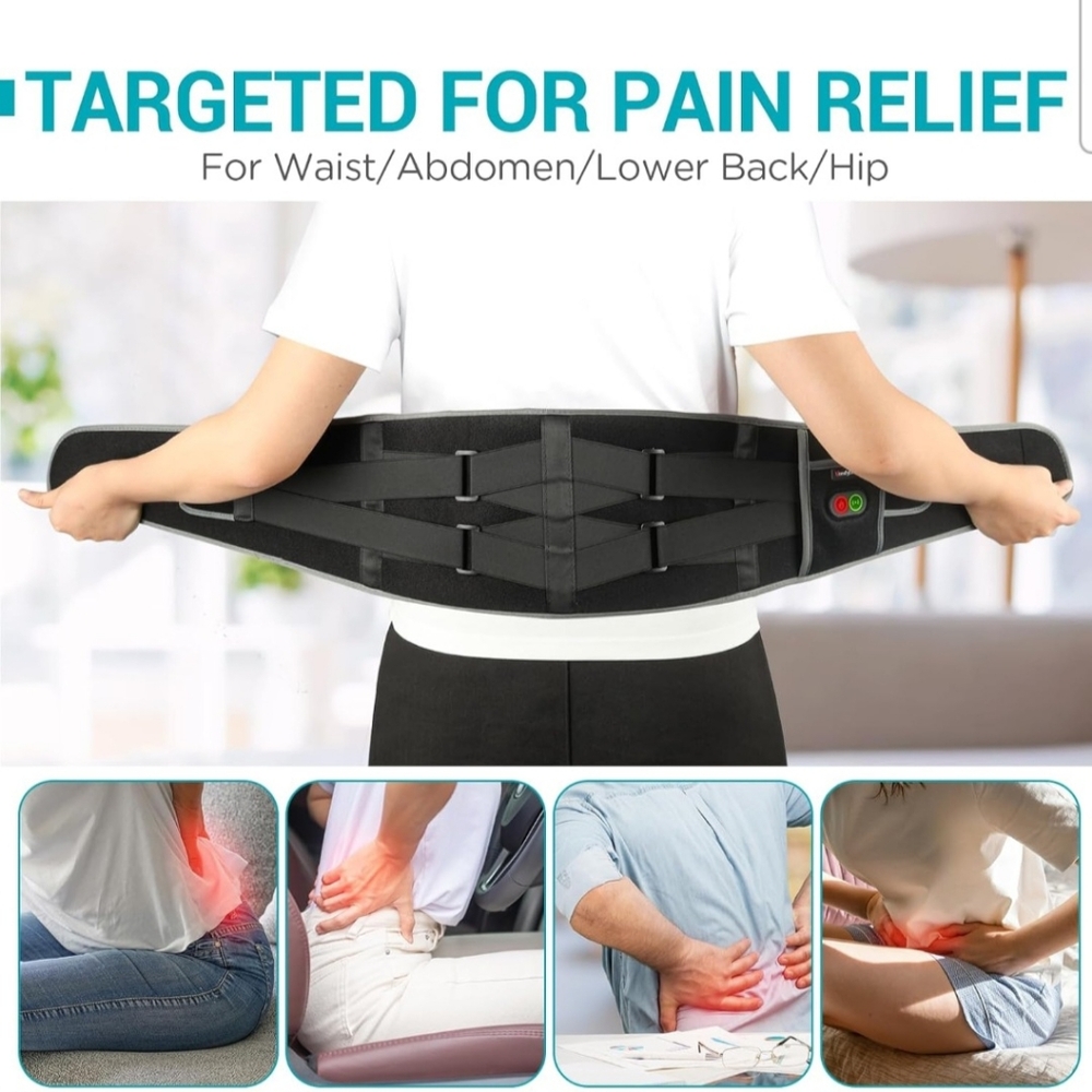 Comfytemp Cordless Heating Pad with Massager for Back Pain Relief, Portable Lowe
